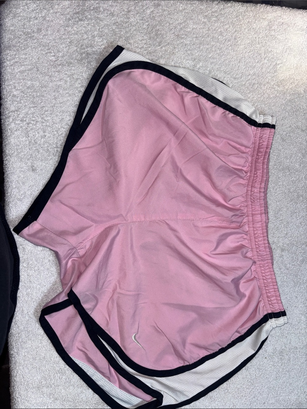 Nike Pink Women's Athletic Shorts with Black & White Trim
